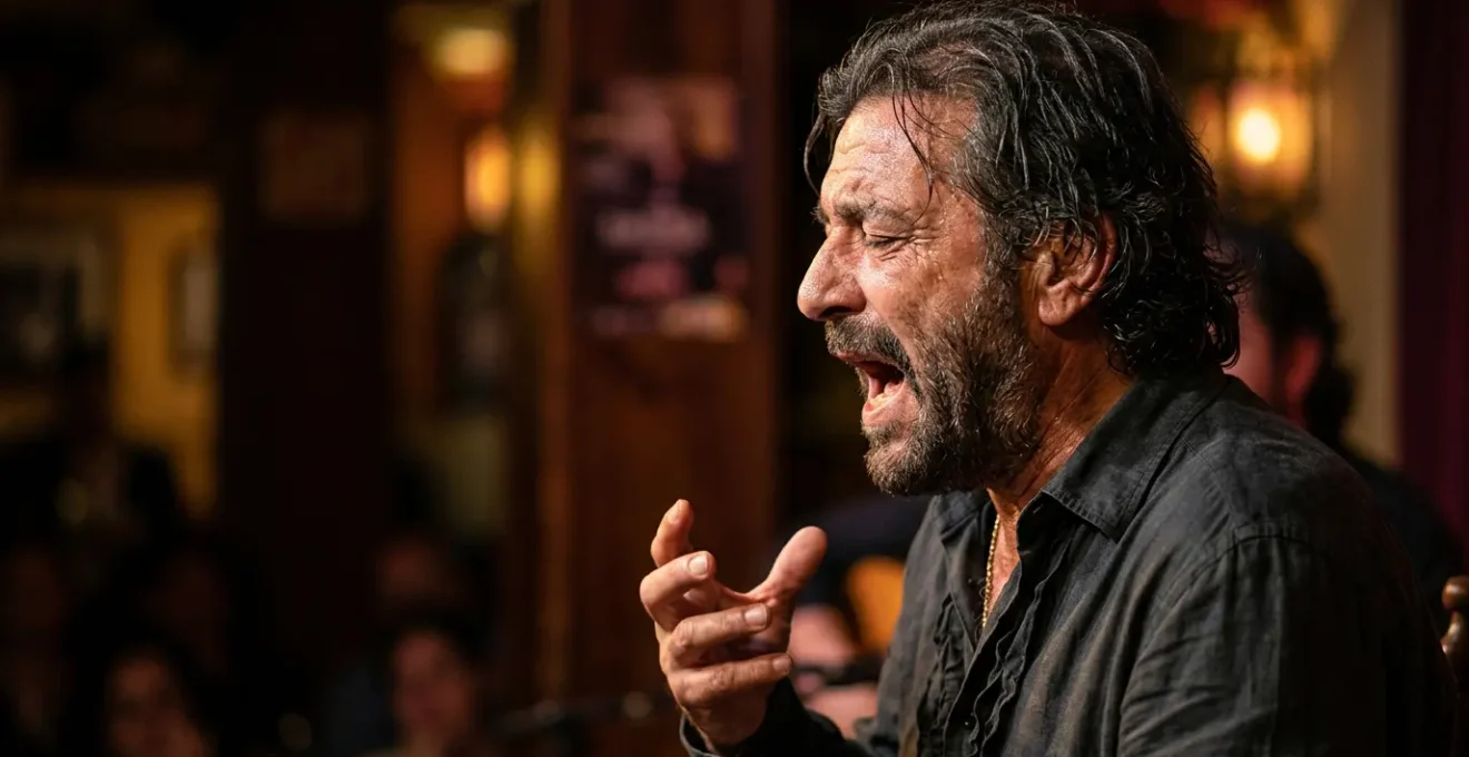 Intense flamenco performance capturing raw emotion and duende beyond tourist stereotypes