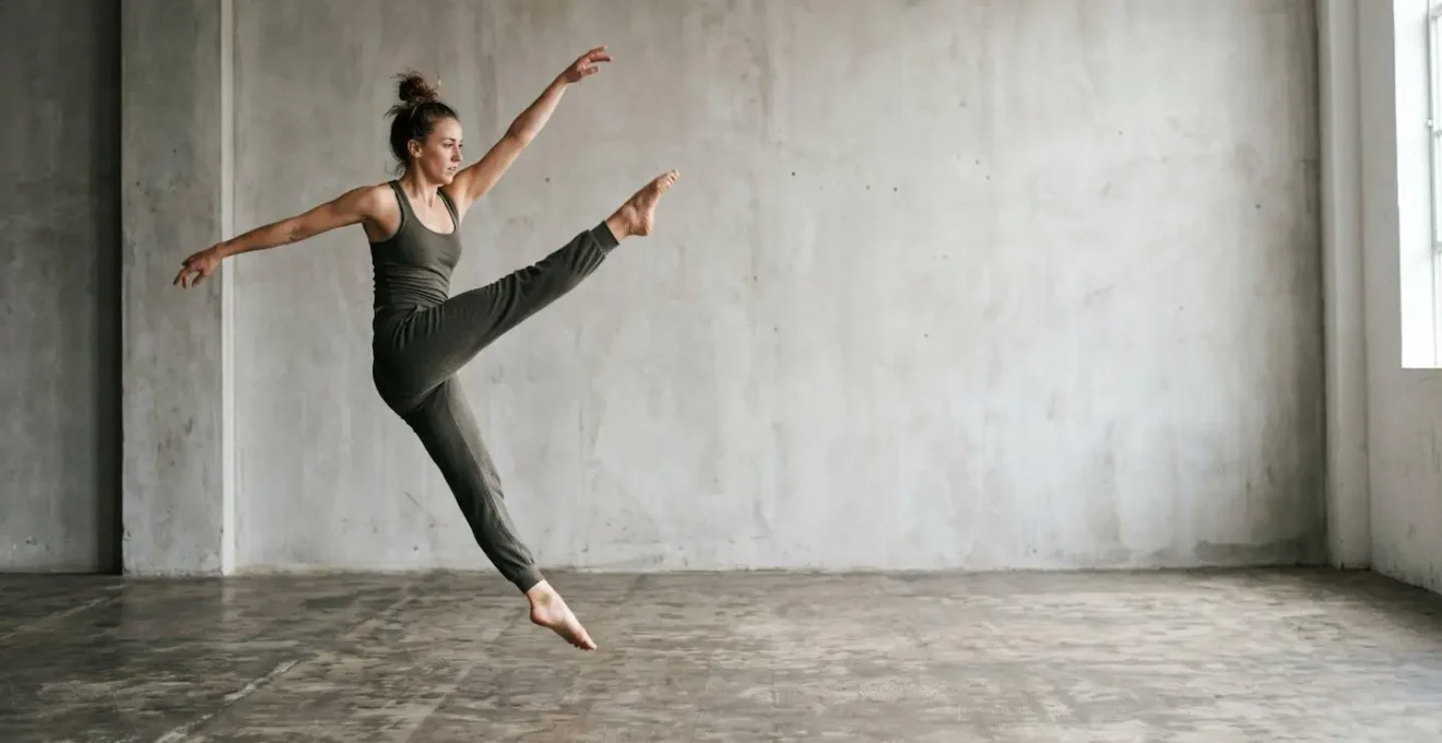 A dancer's silhouette captured mid-movement showing the connection between physical gesture and musical rhythm